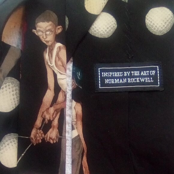 1995 Norman Rockwell Golf Tie by Brown & Bigelow - Picture 2 of 4